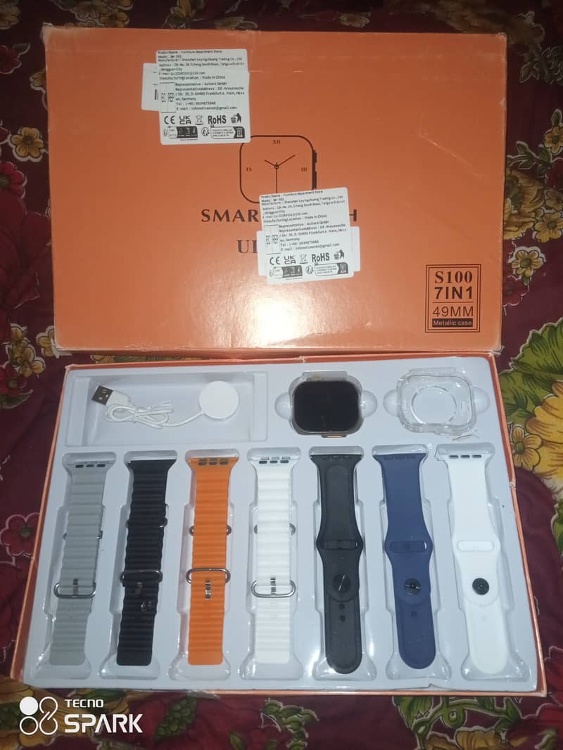 Ultra 2 Smart Watch With 7 Straps Brand New Watch 0