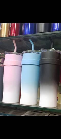 tumbler with stainless steel straw