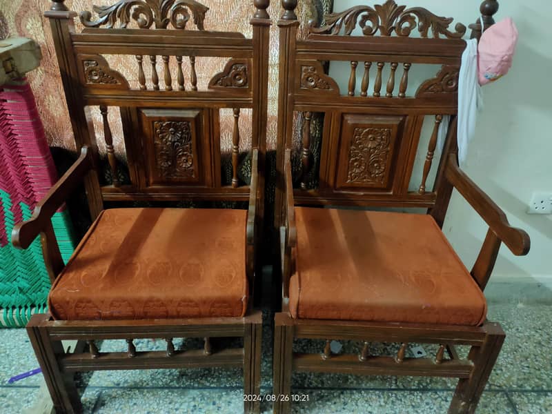 5 Seater Kashmiri sofa set with tables 1