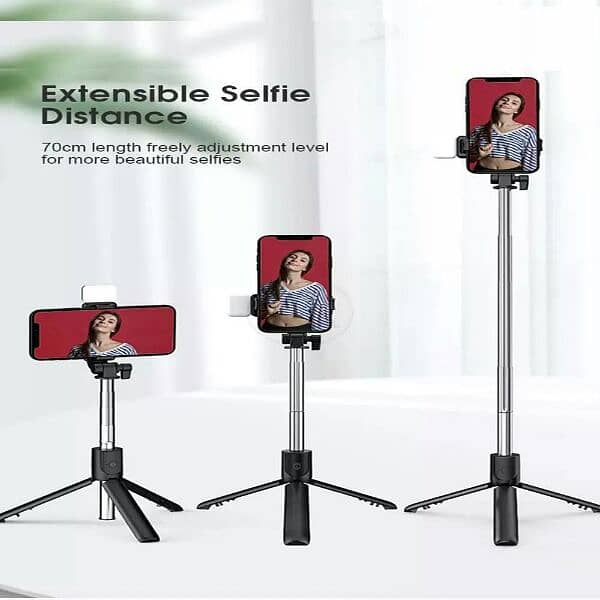 selfie stick with led light mini tripod stand 5