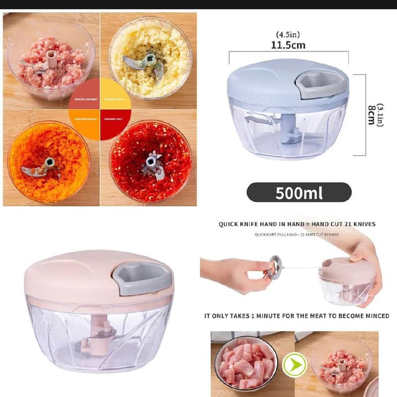 easy spin cutter / Vegetable HAND Cutter Chopper 3 Blades 3