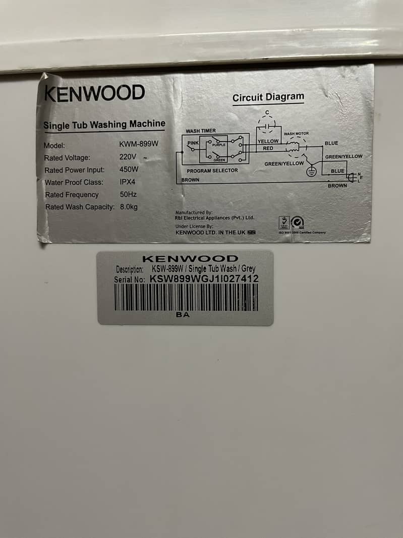 Kenwood Washing Machine in 9/10 Pristine Condition 9