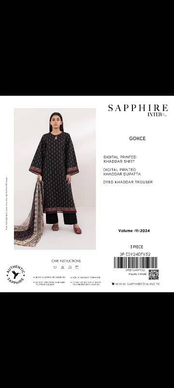sapphire Khaddar 3pc