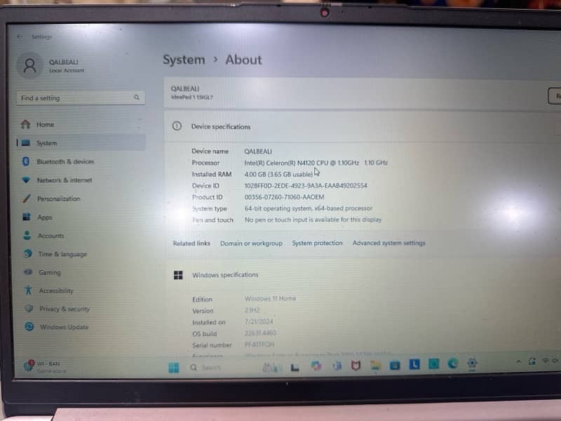 Lenovo laptop brand new 4