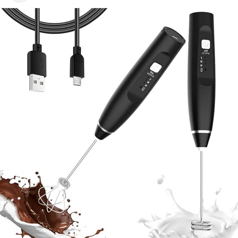 Electric Coffee Mixer Rechargeable Frother 3Speed Adjustable Blender 1