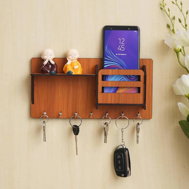 Key Holder - Wooden Key Chain Rack - Key Chain Holder - Wall Storage 5