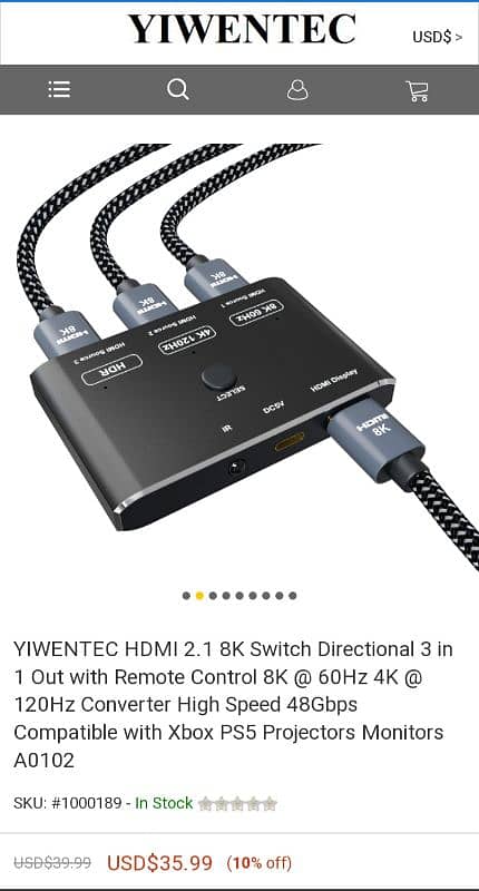 HDMI 2.1 8K Switch Delivery Free 11