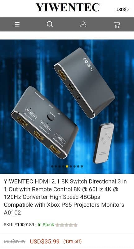 HDMI 2.1 8K Switch Delivery Free 13