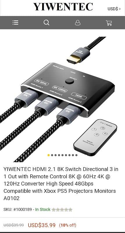 HDMI 2.1 8K Switch Delivery Free 14