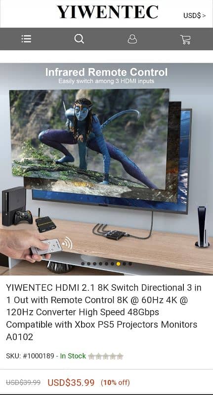 HDMI 2.1 8K Switch Delivery Free 16