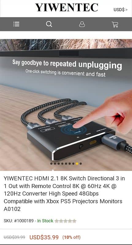 HDMI 2.1 8K Switch Delivery Free 17