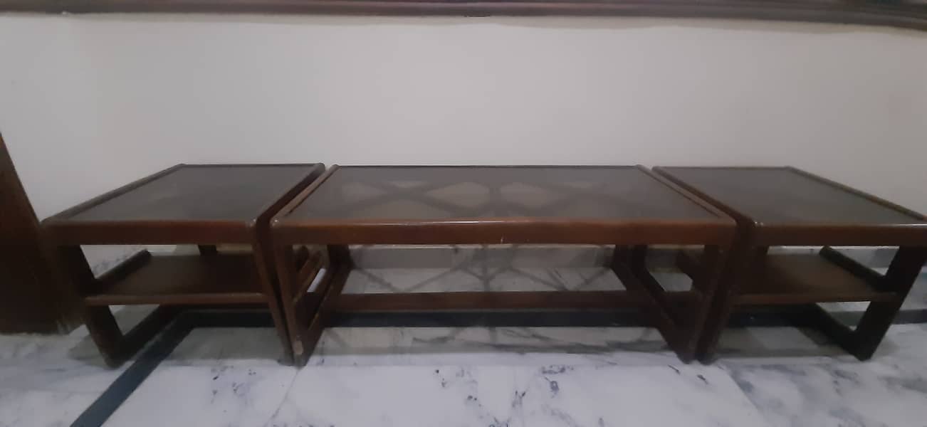 Solid wood center table set for sale 1