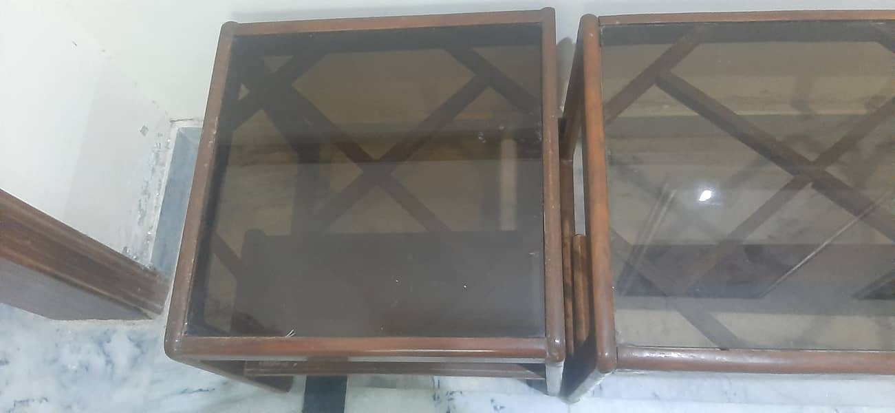 Solid wood center table set for sale 4