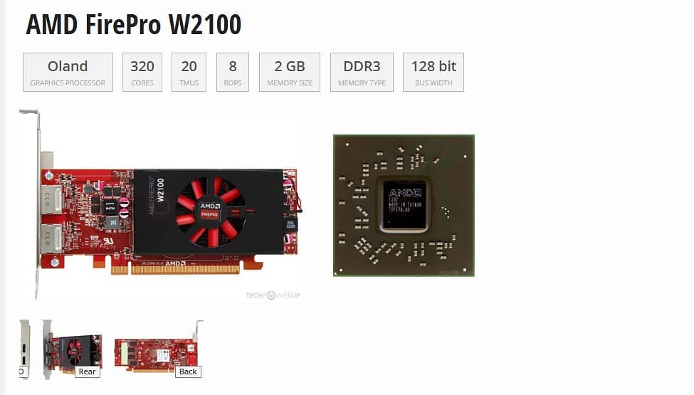 AMD Firepro W2100 2GB graphic Card 2