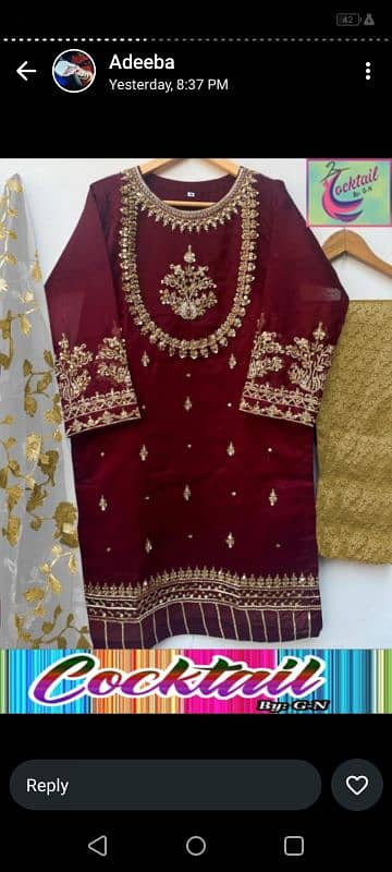 2 piece suit red colour with dupatta party wear 0