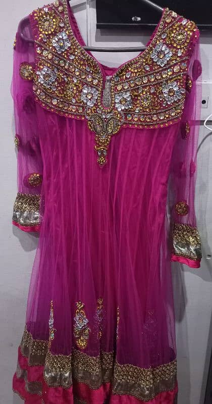 extremely beautiful pink maximum gher frock 0