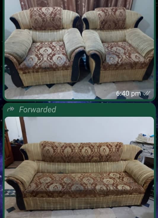 Used 5 seater sofa set for sale at Tariq Lane, Range Road Rswalpindi 0