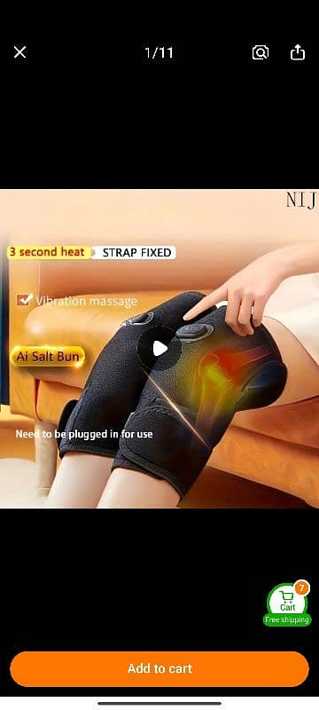 NIJ Electric Heating Knee Brace with Vibration Massager 0