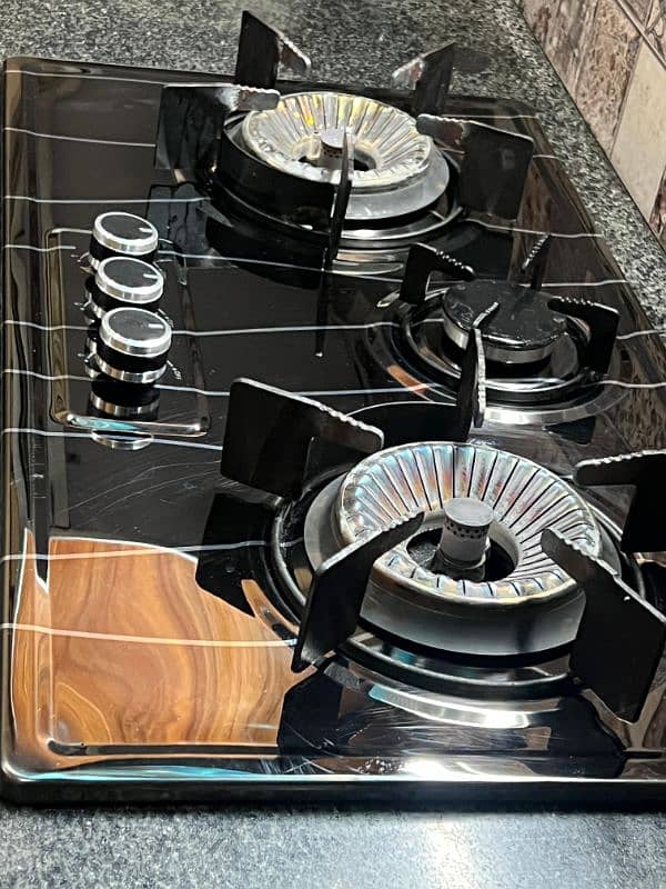 3 burner brand new stove/ black colour 1