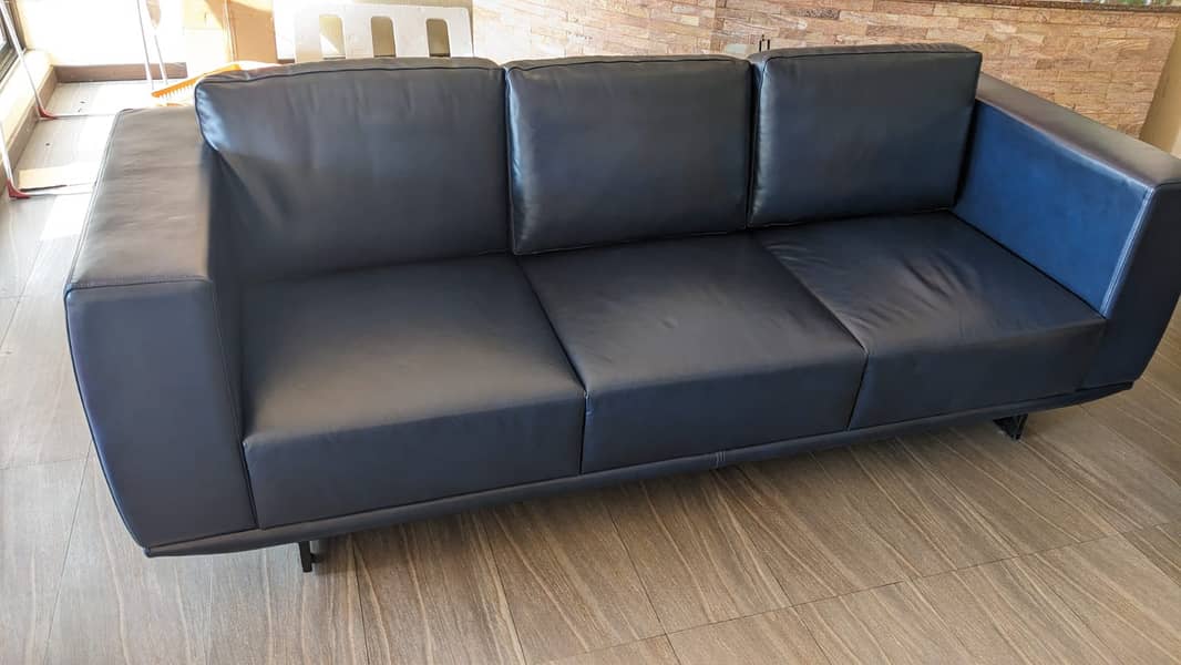 Pure Cow Leather Sofa Set For Sale 1