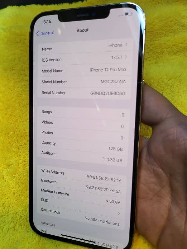 iphone 12 pro max HK non pta gold 8