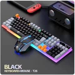 RAIKU T26 Wired 104 Keys Membrane Keyboard And Mouse Suit