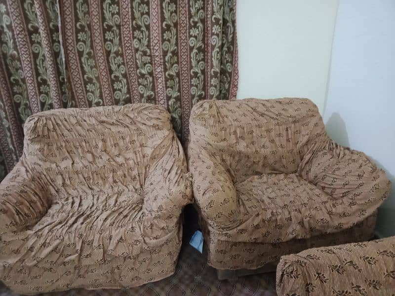 sofa | seven seater sofa | poshish sofa | glass table |with sofa cover 13