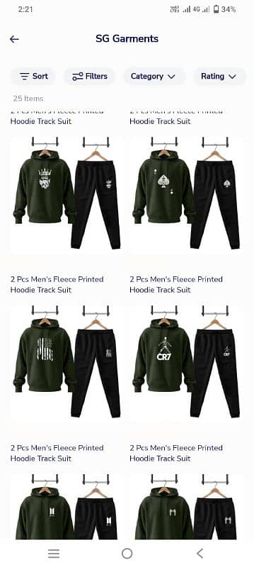 Men Fleece Printed Hoodie Track Suit | Men Track Suit 4