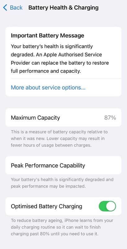 iPhone X Pta battery 87 panel change but original 03348646312 3