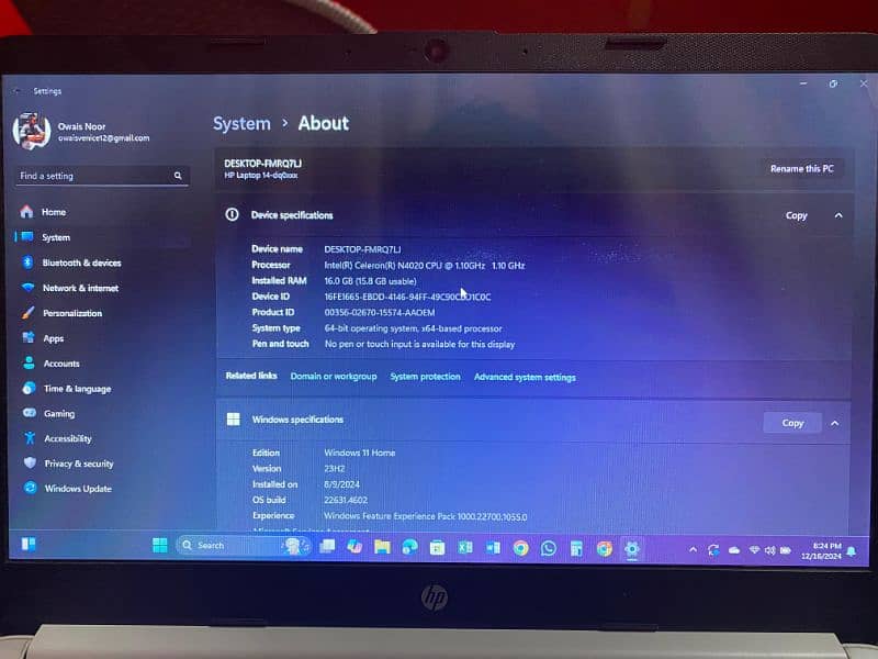 HP 14s Notebook 11 Gen 3