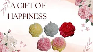 Pack of 5 Flower candles in different colours