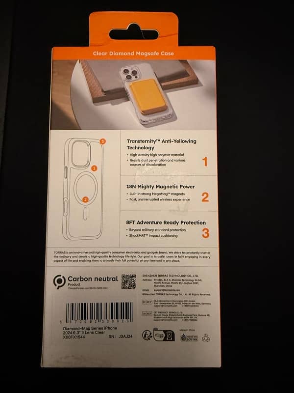 Torras Diamond Mag iPhone 16 Pro Clear case 1