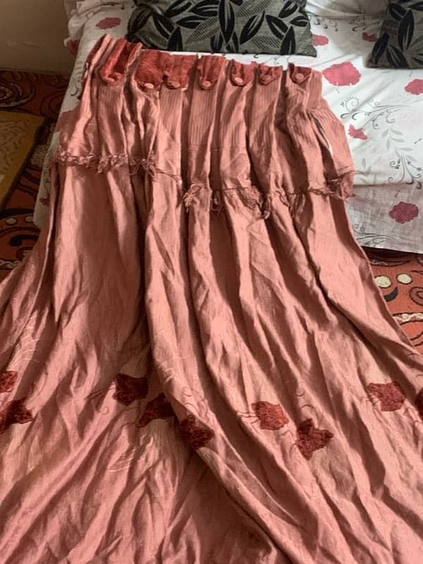 3 PCS FULL SIZEBrown cotton curtain hand made pakistani 10/9 condition 0