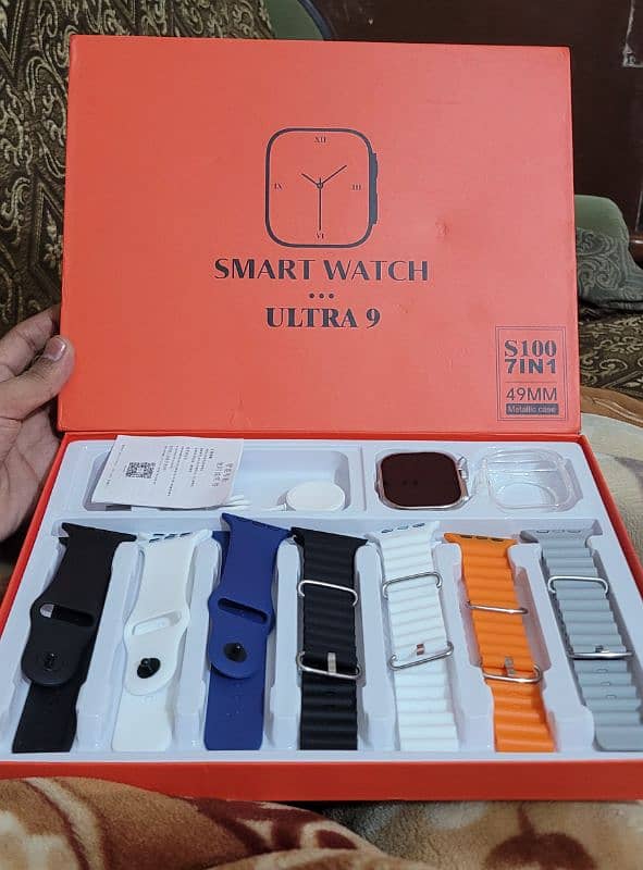 touch smart watch with 7 straps 0