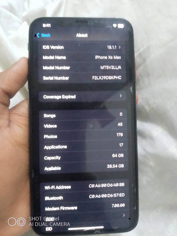 i phone XSMAX 10/10 batery health80 64gb non aproved All ok waterpack 3