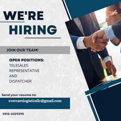 WE ARE LOOKING FOR TRUCK DISPATCH SALES AGENTS MALE / FEMALE