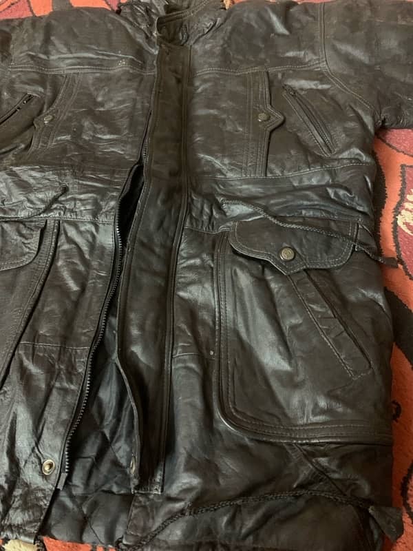 L SIZE VINTAGE BLACK LEATHER JACKET 10/9 condition 0