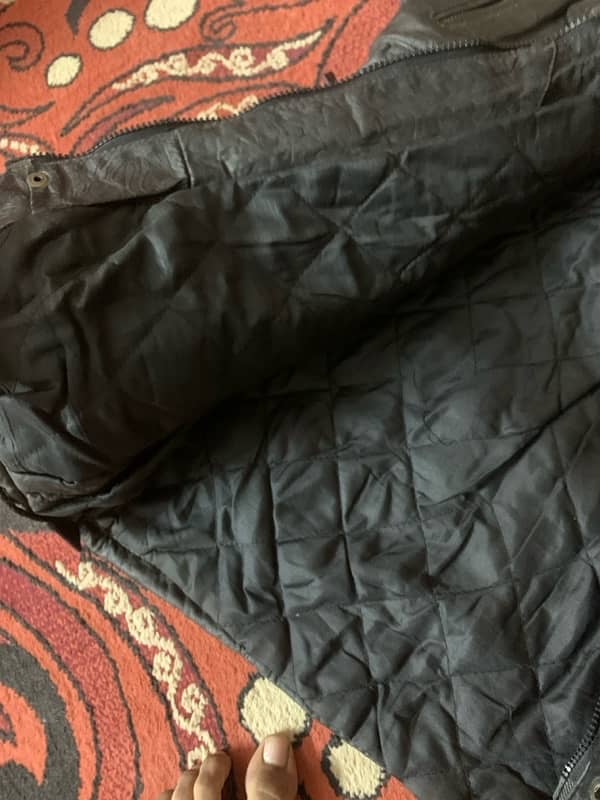 L SIZE VINTAGE BLACK LEATHER JACKET 10/9 condition 1