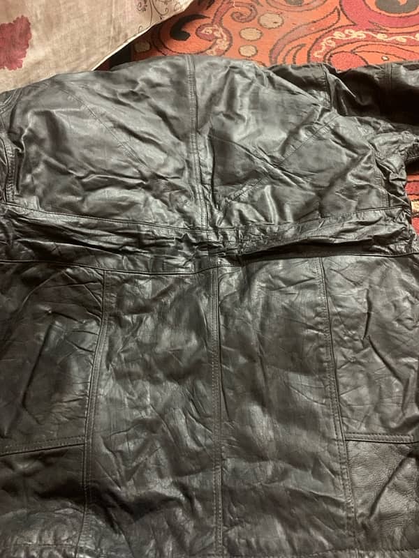 L SIZE VINTAGE BLACK LEATHER JACKET 10/9 condition 4