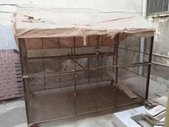 hen and bird cage