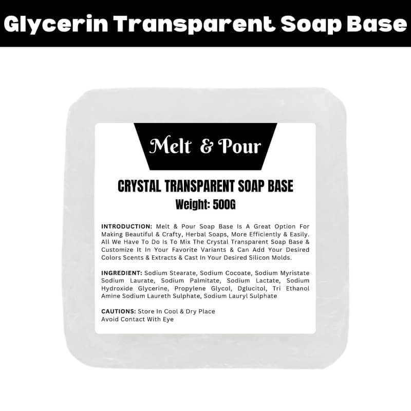 Melt and Pour Transparent Glycerin Soap Base 500g - AestheticDecor. PK 0