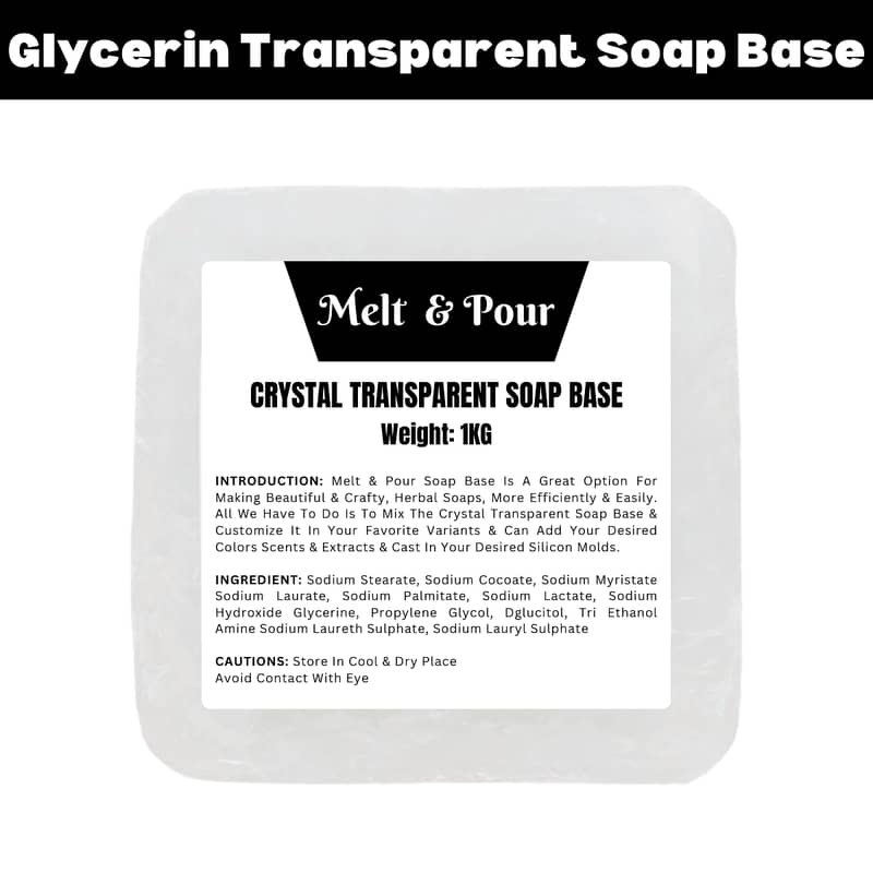 Melt and Pour Transparent Glycerin Soap Base 1KG - AestheticDecor. PK 0