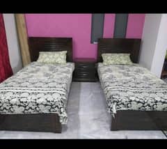 2 Single Bed set with side table