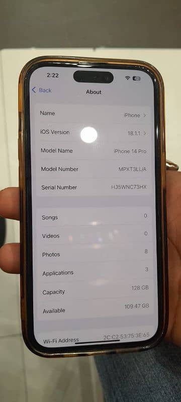 iPhone 14pro 128GB non PTA JV 0