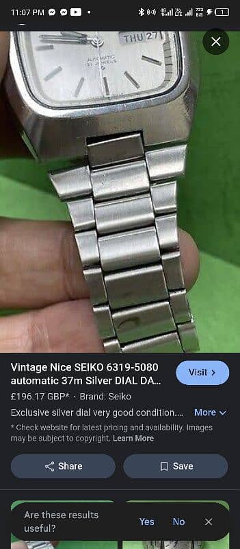 Vintage Seiko Automatic 6319-5080 21 Jewels 4