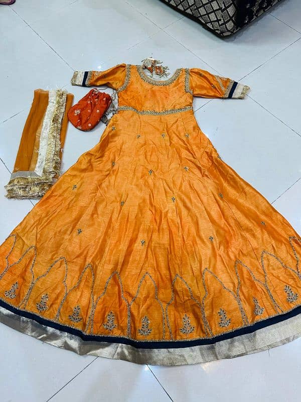 BEAUTIFUL EMBROIDERY LONG FROCK WITH DUPATA AND HANDBAG 2