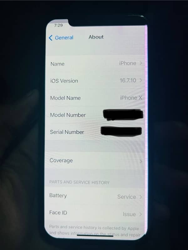 iPhone X  Non PTA  , 256 GB , Pannel Change , Battery Service pr hy 2