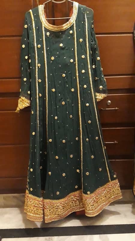 Bottle Green Angrakha dress suitable for Mehndi/Mayun 3