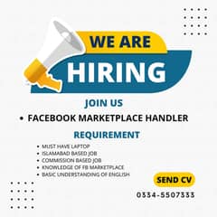 We are hiring "Facebook Marketplace Handler"