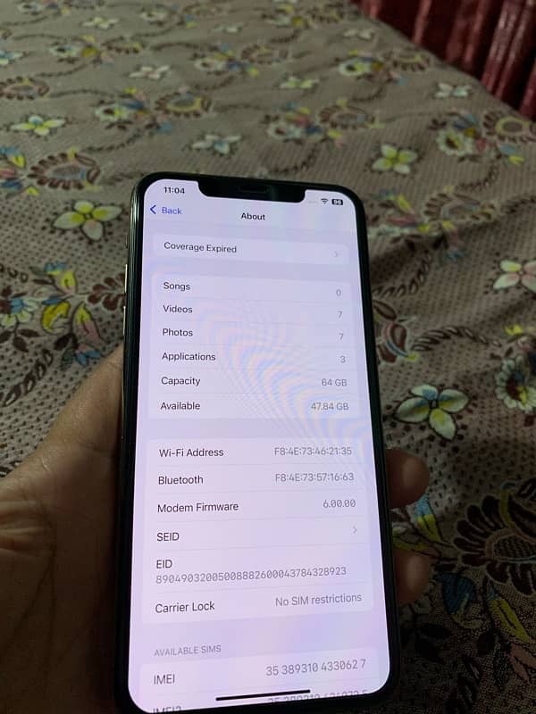 IPhone 11 Pro Max 64GB Dual PTA Approve Gold 5